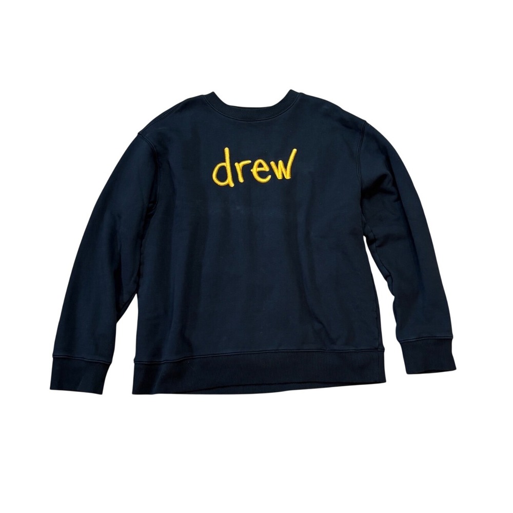 Drew House Secret Crewneck Sweatshirt Black Yellow Script Logo Mens Medium